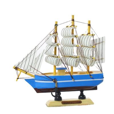 China Europe wholesale wooden boat, wooden sailboat, 16cm decoration wholesale gifts wooden sailboat for sale