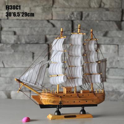 China High Quality Mediterranean Decorative Wooden Boats From Europe 30cm for sale