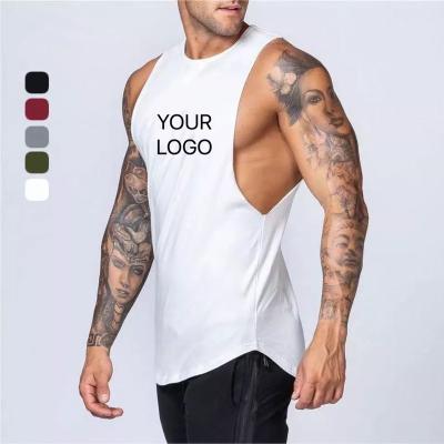 China Mens Muscle Fitness Gym Breathable Stringer Tank Tops Bodybuilding Sleeveless Workout Sports T-shirt Mens Tank Tops for sale