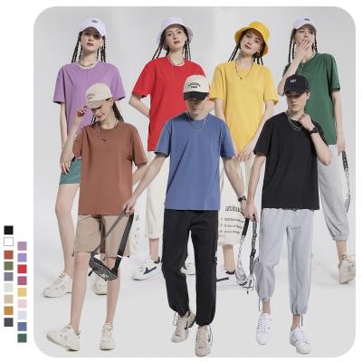 China Anti-Wrinkle Wholesale Men's T-shirt Printing Your Brand Cotton T-shirt White Simple Custom Embroidery Plus Size Women's T-shirts for sale