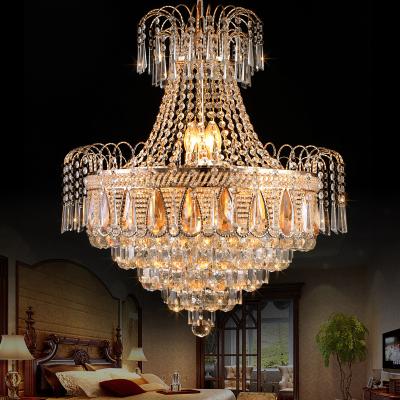 China Modern Beautiful Crystal Round Pendant Light Fashion Rustic Strip Crystal Chandelier For Living Room Customized for sale