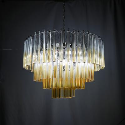 China Post Modern Metal Light Luxury Indoor Crystal Chandelier with Long Gradiente Crystal Columns for Office and Living Room Showroom for sale