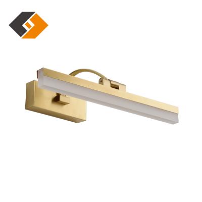 China Contemporary modern villa bathroom mirror lamp picture wall sconce lamp rocker arm copper led wall light for sale