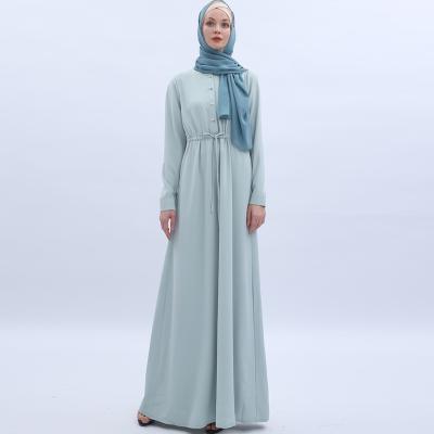 China Wholesale High Quality Polyester Fabric Women's Muslim Dresses 2022 Slim Contrast Color Autumn Long-Sleeved Chiffon Fashion Sequin Abaya Dress for sale