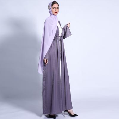 China High Quality Polyester Fabric Hijabi Dress Fashion Muslim Women Long Dress Turkey Traditional Clothing Embroidered Party 2022 New Beaded Abaya for sale