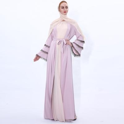 China Islamic Fashion Open Front Kimono Arabic Style Dubai Abaya Muslim Clothing Sequins Cloth 2022 Latest New Designs High Quality Embroidery Cardigan for sale