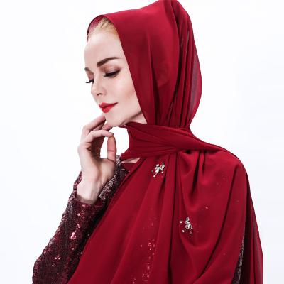 China Wholesale Muslim Women Hijab Chiffon Pleat Cotton Headband Head Scarf Turban Soft Islamic Head Scarf Shawls And Wraps for sale