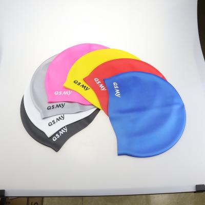 China Men's swim caps waterproof unisex adult swim hat oversized 100% flat silicone swim cap for sale