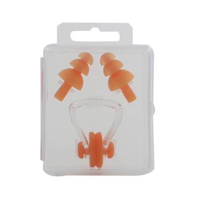 China Soft/Comfortable/Reusing Silicone Waterproof Earplugs Clip Nose Earplugs Set Swimming Earplugs for sale