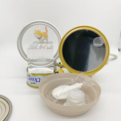 China Tin Can Lid 300# 307# 401# Child Safe Retort Around Clear Peelable Lid for Canned Fish, Tuna, Seafood for sale