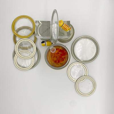 China Tin Can Lid 300# 307# 401# Child Safe Retort Around Clear Peelable Ends for Canned Fish, Tuna, Seafood for sale