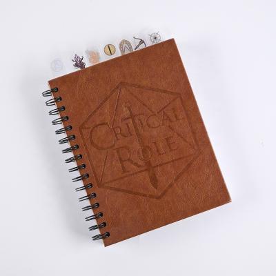 China Durable Customized Spiral 2022 A5 PU Leather Leather Notebook for sale