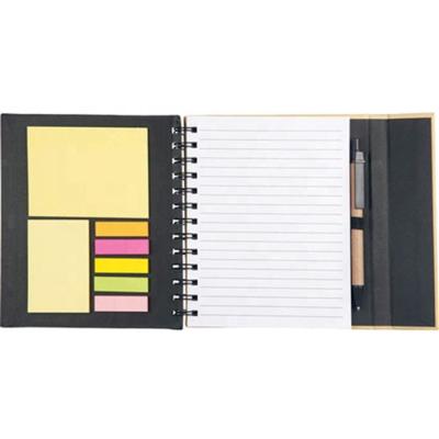 China Neat Convenient Eco-friendly Hard Cover Pages Spiral Notebook With Sticky Note And Pen for sale