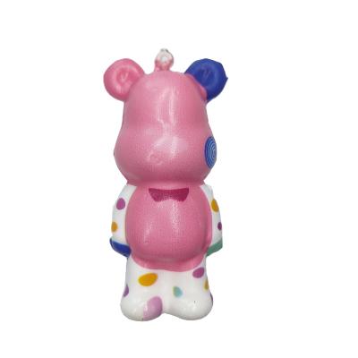 China Worry Relife Custom Color PU Foam Bearbrick Relaxing Fidget Toys Slow Rising Animal Ball Squishy Violent Key Chain Bear for sale