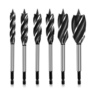 China Four Flute Hex Leg 10mm -32mm Screw Point Leg 10mm -32mm Fast Speed ​​Woodworking Fast Speed ​​Wood Drilling Holes High Carbon Steel Drill Bit for sale