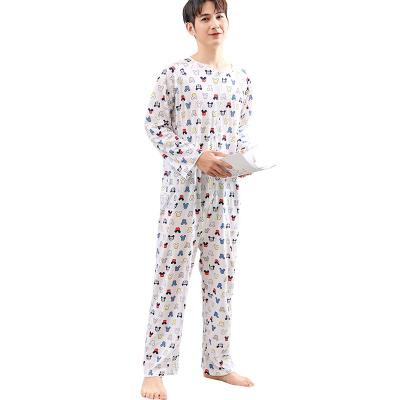 China Breathable manufacturers sell 2021 new cotton men's pajamas pants men's sleeves all-in-one pajamas for sale