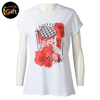 China Anti-Wrinkle IGift Street Personality T-shirt Loose Wild Trend Best Selling Customize Logo Women Slim Fit Digital Printing Girl T-shirt for sale