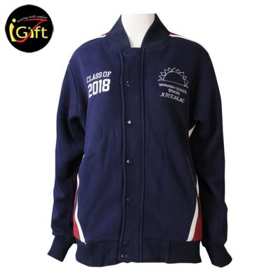 China Letterman Breathable Medium Slate Fleece Sports Oeko-Tex Logo Custom Winter Outdoor College iGift Blue Varsity Jacket for sale