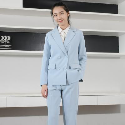 China Anti-Wrinkle Factory Wholesale Women Blazer Suits Lady Slim Fit Fashionable Business Suit For Hotel Concierge for sale