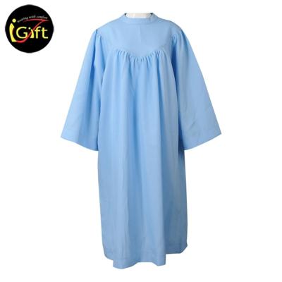 China Colorful iGift High Quality Luxury Pastor Choir Team Blue Uniform Church Long Robes for sale