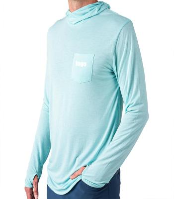 China Quick Dry Breathable Anti-pilling Eco-friendly Bamboo Material Hoodie Long Sleeve Fishing Shirt With Thumb Notch for sale