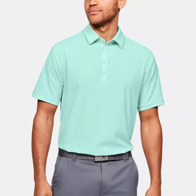 China 140gsm Anti-wrinkle solid turquoise color checked polo shirts performance upf50+ quick dry breathable 100% polyester golf shirt for sale