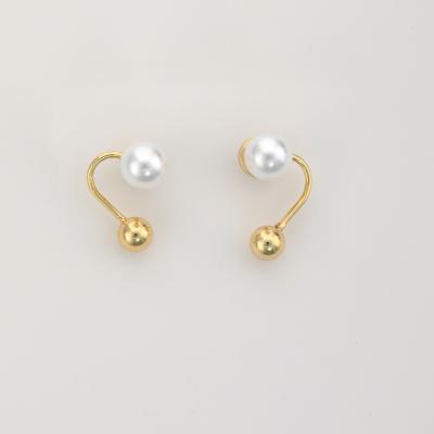 China Korean Wedding Fashion New Cute Women Earrings Gold Plated Hypoallergenic Pearl Earrings Jewelry Wholesale for sale