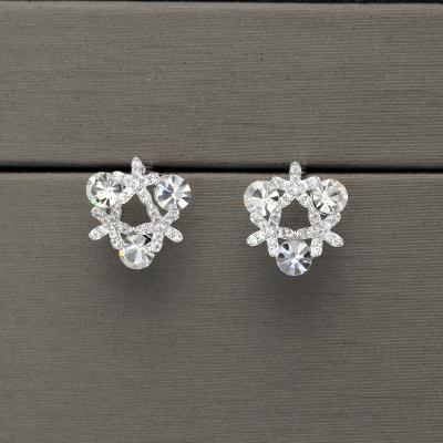 China New 925 Silver Needle Earrings CLASSIC Fashion Stud Earrings Women Korean Geometric Shiny Zircon Earring Jewelry for sale