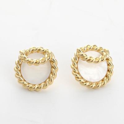 China TRENDY Earrings for Women 2023 Trending Gold Plated Stackable Twisted Rope Earings Bridal Earrings for sale