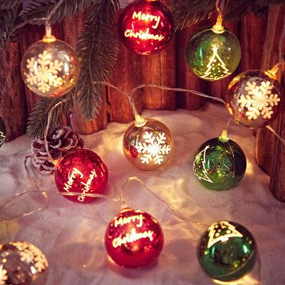 China Decorative Lamp Outdoor Decoration New Christmas Plated Star Ball LED Color String Christmas Tree Light Snowflake Five Headed Star Mirror L for sale