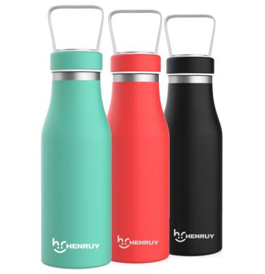 China PORTABLE Low Moq Double Wall Vacuum Insulate Custom Color Frosted Fitness Stainless Steel Drink Bottle Camp Water Bottle for sale