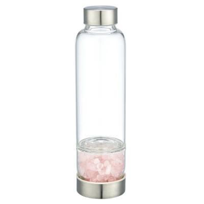 China LFGB Sustainable High Borosilicate Glass Eco - Friendly Water Bottle With Crystal for sale