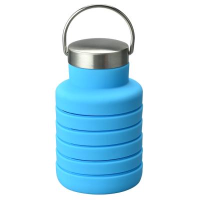 China Eco Friendly Collapsible Cute Round Travel Silicone Water Bottle Viable for sale