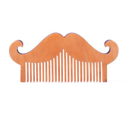 China Salon Customized Peachwood Wooden Beard and Mustache Comb for Beard Keep Well Groomed Portable in Size for sale