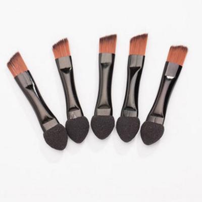 China Low Lash Makeup Mini Double-Head Brush For Eyebrow Powder Eyeshadow Cotton Moq Supply Customize Your Package for sale