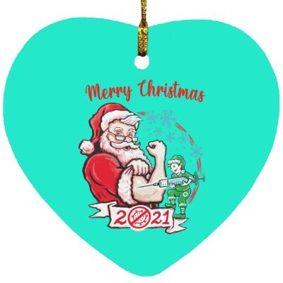 China Christamas Home Decor Ball Vaccinated Resin Christmas Heart Ornament 2021 | Best Merry Christmas Ornament for Tree Decoration Personalized for sale