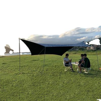 China Extended Type Waterproof Custom Outdoor Lightweight Shelter Shade Tarp For Camping Beach Sun Shade Shelter for sale