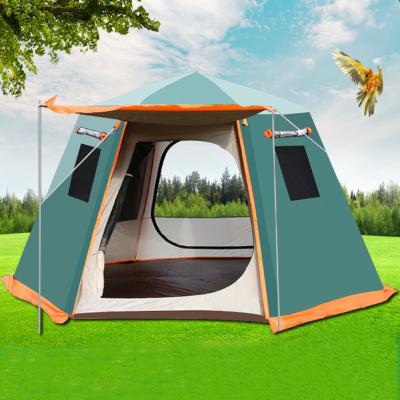 China Family Travel 3-8 Person Easy Setup Automatic Camp Tent Extended Type Waterproof Pop Up Outdoor Camping Tent for sale