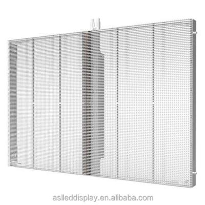 China Soft Flexible Led Advertising Glass Mesh Curtain Indoor Transparent Led Display Screen P3.91 for sale