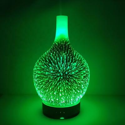 China Household 2021 Trend Products Cold Mist Ultrasonic Air Humidifier Essential Oil Aromatherapy 3D Glass Diffuser for sale