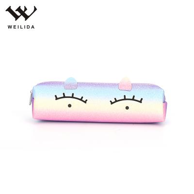 China Creative Gift Glitter PU Colored Pencil Bag Large Capacity Pencil Bag Stationery Bag School Pencil Case for sale