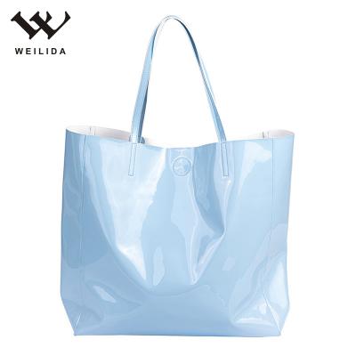 China Custom Promotional Vintage Factory PU Leather Large Handbag Women Tote Bag for sale