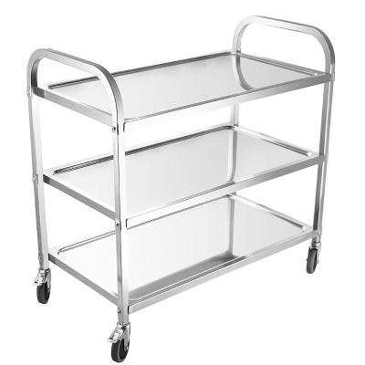 China Mobile Food Rack Cart Stainless Steel Restaurant Car Buffet Car Food Push Food Cart 950*500*900 for sale