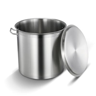 China Stainless Steel Body Stainless Steel Soup Pot Compound Substantial Soup Pot Short Running Sauce Pot for sale