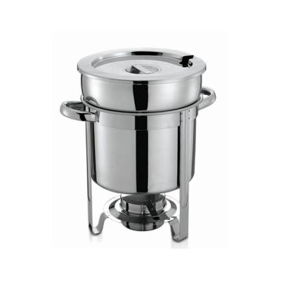 China 7L Round Stainless Steel Heat Preservation Soup Stove Buffet Soup Pot Fuel Heater or Electric Heater for sale