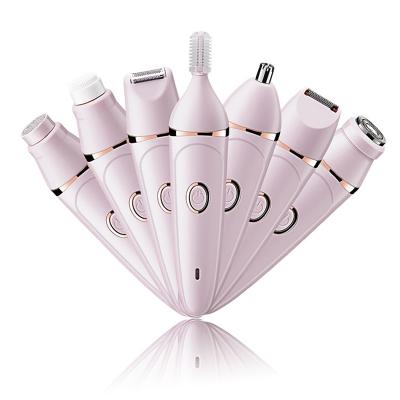 China Household 7 in 1 IPX5 Mini Electric Portable Eyebrow Trimmer Lady Depilator Facial Hair Removal Epilator for sale