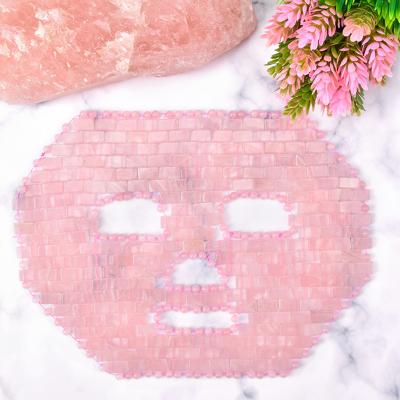 China Shenzhen Port 100% Crystal Facial Stone Jade Rose Natural Quartz Face Massage Stone for sale