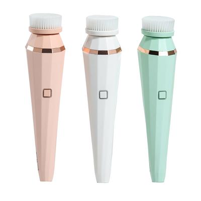 China Usb Portable Soft Waterproof Face Rotating Private Label Sonic Silicone Facial Cleaner DEEP CLEANSING Instrument for sale