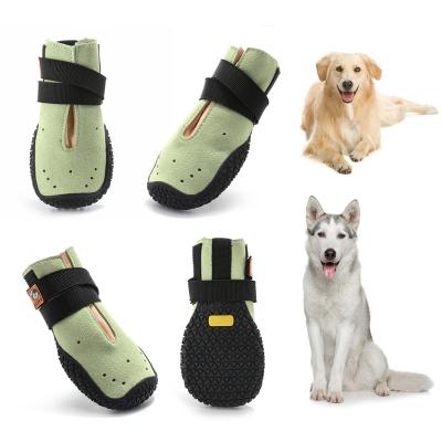 China Hcpet Dog Boots Paw Protector 9holes Viable Breathable Dog Booties With Reflective Rough Non-slip Sole And Dog Skid Proof Outdoor Rain for sale