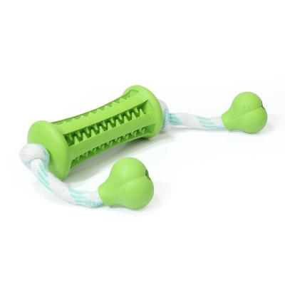 China Viable Dog Toys for Small Pet, Hard Safety Rubber Chew Toy with Washable Cotton Rope for Teeth Training Cleaning Play for sale